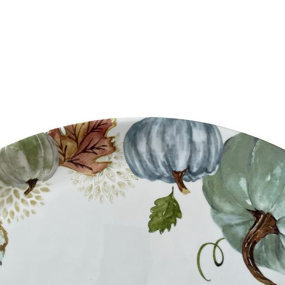 Potter's Studio Pumpkin Serving Platter 16x11 Ceramic Fall Thanksgiving NEW - Picture 8 of 15